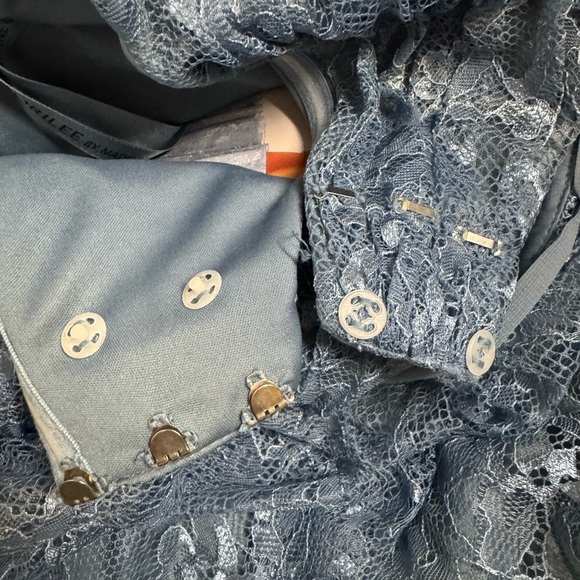 Mori Lee Bridesmaid, Social, Formal, Prom Dresses, size 12 Color Slate Blu - Picture 6 of 15